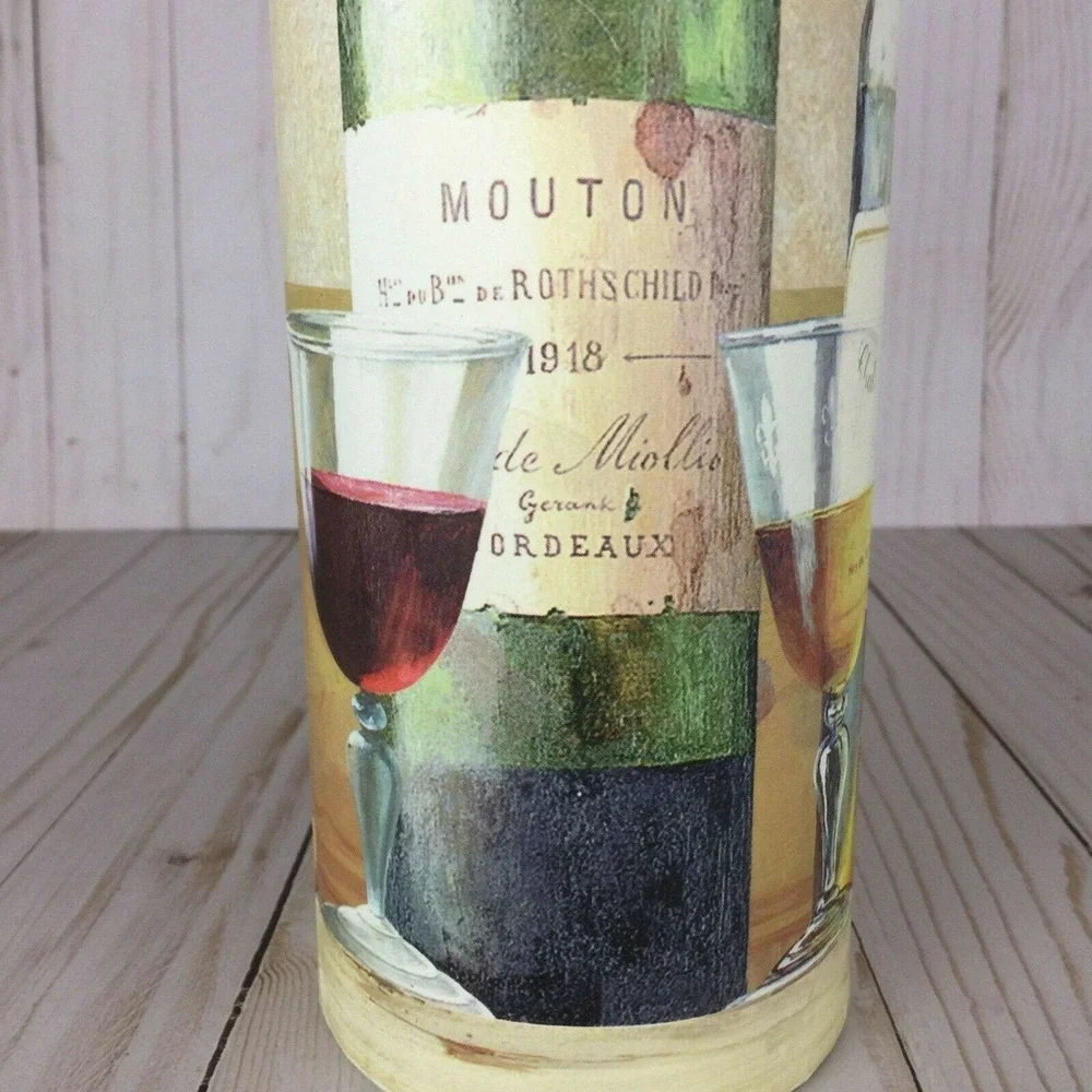 Tri Coastal 2002 Art in Motion Wine Carrier Tube Bottle Holder Gift Box w Handle